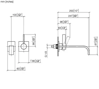 Dornbracht Waschtisch-Wand-Einhandbatterie ohne Ablaufgarnitur MEM 36862782 Chrom – Bild 3