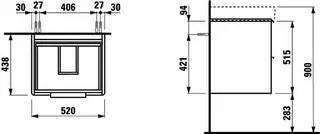 WTU für 55er Waschtisch, 530x520x440mm trend4YOU 3.0, weiß glänzend – Bild 3