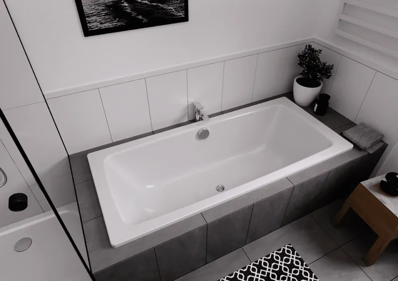 Badewanne CA DUO 180x80cm, Griffloch more4YOU, weiß