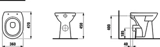 Laufen Stand-T-WC PRO 470x360x450 Ausf. erhöht Abg. waagr. pergamon – Bild 2