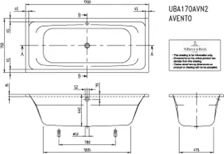 Villeroy & Boch Badewanne Avento 1700x750x505mm Duo Rechteck Weiß Alpin – Bild 4