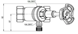 comfort-KFR-Ventil A20 steigend mit Entleerung DN 32 (11/4") aus Messing – Bild 2