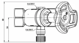 comfort-KFR-Ventil A20 nichtsteigend mit Entleerung DN 25 (1") aus Messing – Bild 2
