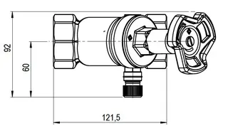 comfort-KFR-Ventil A20 nichtsteigend mit Entleerung DN 40 (11/2") aus Messing – Bild 3