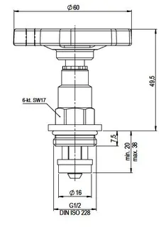 comfort-FSV-Fettkammeroberteil A20 nichtsteigend DN 15 (1/2") aus Messing – Bild 2