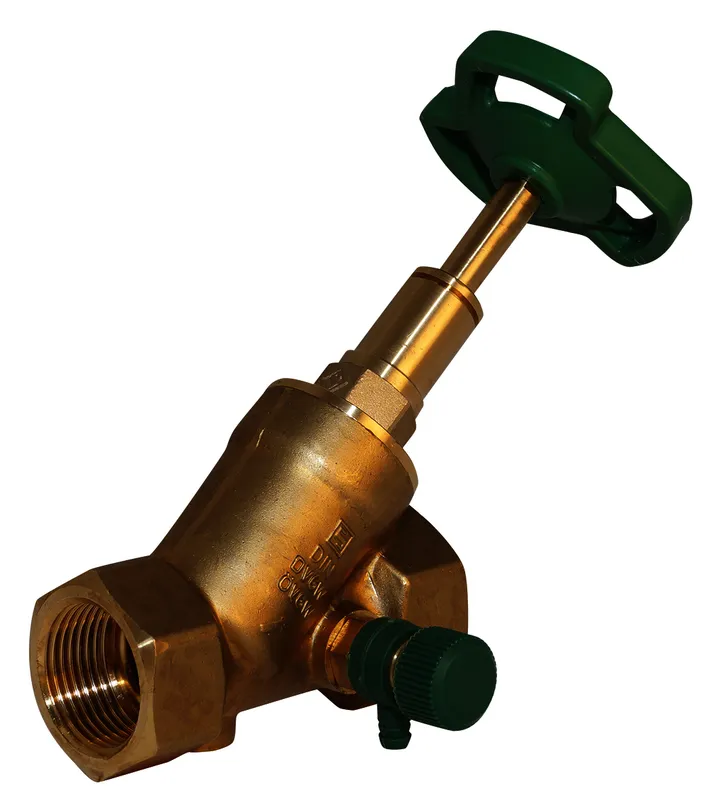 comfort-Freistromventil A20 steigend mit Entleerung DN 32 (11/4") aus Messing