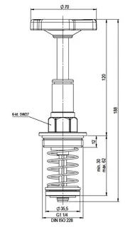 comfort-KFR-Fettkammeroberteil A20 steigend DN 32 (11/4") aus Messing – Bild 2