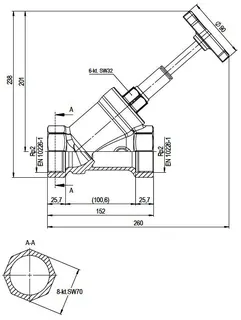 comfort-Freistromventil A20 steigend ohne Entleerung DN 50 (2") aus Messing – Bild 2