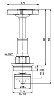comfort-FSV-Fettkammeroberteil A20 steigend DN 32 (11/4") aus Messing – Bild 2