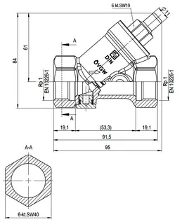 comfort-Rückflussverhinderer A20 DN 25 (1") aus Messing – Bild 2