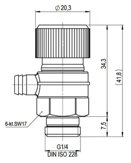 comfort-Entleerungsventil gerade A20 DN 8 (1/4") aus Rotguss – Bild 3
