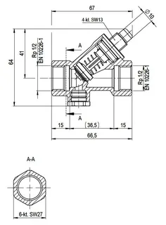 comfort-Rückflussverhinderer A20 DN 15 (1/2") aus Messing – Bild 2