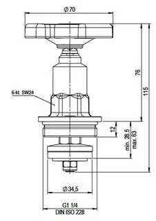 comfort-FSV-Fettkammeroberteil A20 nichtsteigend DN 32 (11/4") aus Messing – Bild 2