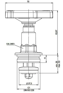 comfort-FSV-Fettkammeroberteil A20 nichtsteigend DN 25 (1") aus Messing – Bild 2