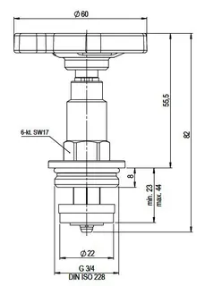 comfort-FSV-Fettkammeroberteil A20 nichtsteigend DN 20 (3/4") aus Messing – Bild 2