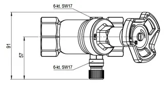 comfort-Freistromventil A20 nichtsteig. mit Entleerung DN 32 (11/4") aus Messing – Bild 3