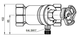 comfort-Freistromventil A20 nichtsteig. mit Entleerung DN 50 (2") aus Messing – Bild 3