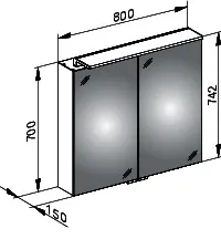 Keuco Spiegelschrank Royal L1 13603, silber-eloxiert, 800x742x150 mm – Bild 2