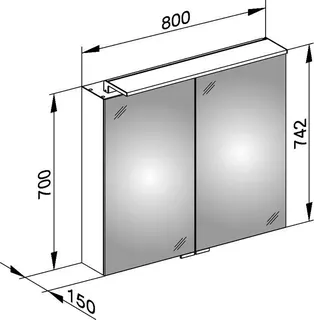 Keuco Spiegelschrank Royal L1 13603, silber-eloxiert, 800x742x150 mm – Bild 3