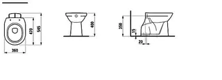 Laufen Stand-T-WC PRO 545x360x400 Abg. senkr. bahamabeige – Bild 2
