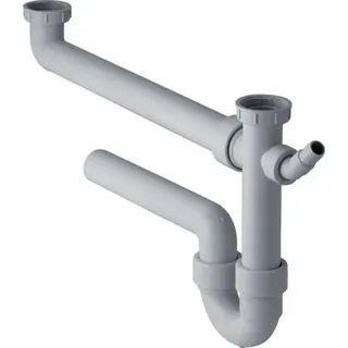 Geberit Rohrbogengeruchsverschluss für zwei Spülbecken Abg.horiz. G1 1/2x40 extral. – Bild 2