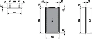 Laufen Spiegel FRAME 25 450x25x825 m. Aluminiumrahmen schwarz matt – Bild 2