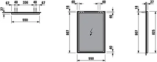 Laufen Spiegel FRAME 25 550x25x825 mit Aluminiumrahmen schwarz matt – Bild 2