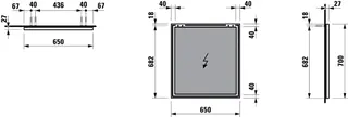 Laufen Spiegel FRAME 25 650x25x700 mit Aluminiumrahmen schwarz matt – Bild 2