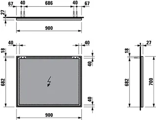 Laufen Spiegel FRAME 25 900x25x700 mit Aluminiumrahmen schwarz matt – Bild 2