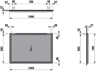 Laufen Spiegel FRAME 25 1000x25x700 mit Aluminiumrahmen schwarz matt – Bild 2