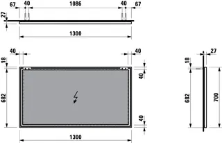 Laufen Spiegel FRAME 25 1300x25x700 mit Aluminiumrahmen schwarz matt – Bild 2
