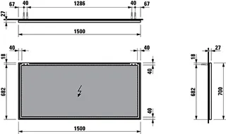 Laufen Spiegel FRAME 25 1500x25x700 mit Aluminiumrahmen schwarz matt – Bild 2