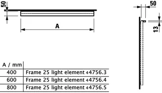 Laufen LED-Leuchte horiz. Frame25 50x800x13 für Schalter schwarz matt – Bild 2