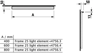 Laufen LED-Leuchte horiz. Frame25 50x600x13 für Schalter schwarz matt – Bild 2