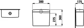 Laufen Spülkasten PRO 175x380x360 Wasseranschluss hinten pergamon (alt) – Bild 2