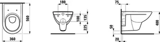 Laufen T-WC wandh. PRO 360x560 bahamabeige – Bild 3