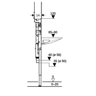 Geberit Duofix Element für One Waschtisch für Wandarmatur, raumhoch B75 – Bild 5