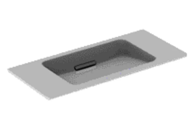 Geberit ONE Waschtisch, 90x40cm, CleanDrain, v.Ausld. ohne Hahnloch, Ül.verd., weiß Tect/hgl.verchr.