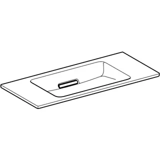 Geberit ONE Waschtisch, 90x40cm, CleanDrain, v.Ausld. ohne Hahnloch, Ül.verd., weiß Tect/hgl.verchr. – Bild 4