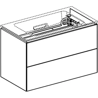 Geberit ONE Unterschrank für Waschtisch m. 2 Schubladen, 74,4x46,5x39,6cm, weiß – Bild 3