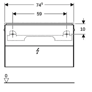 Geberit ONE Unterschrank für Waschtisch m. 2 Schubladen, 74,4x46,5x39,6cm, weiß – Bild 4