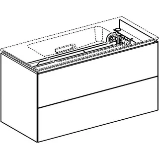 Geberit ONE Unterschrank für Waschtisch m. 2 Schubladen, 89,4x46,5x39,6cm, weiß – Bild 3