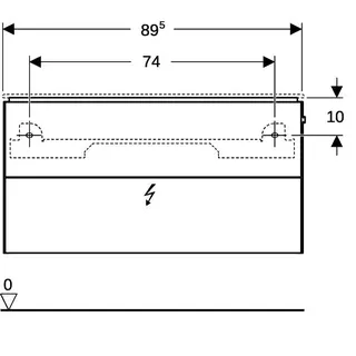 Geberit ONE Unterschrank für Waschtisch m. 2 Schubladen, 89,4x46,5x39,6cm, weiß – Bild 4