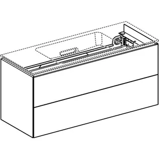 Geberit ONE Unterschrank für Waschtisch m. 2 Schubladen, 104,4x46,5x39,6cm, weiß – Bild 3