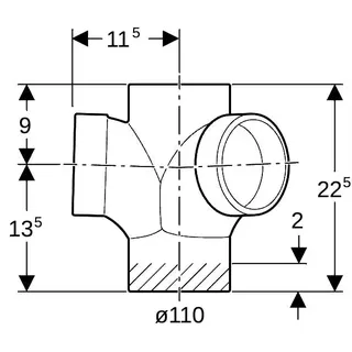 Geberit Silent-db20 Bogeneckabzweig 88,5/135Gr d110/110 – Bild 4