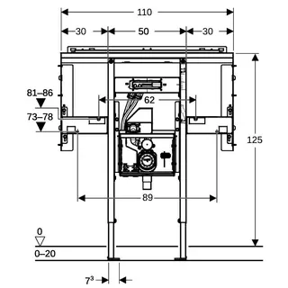 Geberit Duofix Element für One Waschtisch für OneTap Wandarmatur, raumhoch B105 – Bild 4