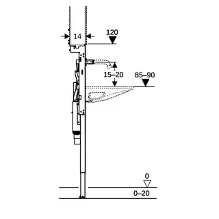 Geberit Duofix Element für One Waschtisch für OneTap Wandarmatur, raumhoch B105 – Bild 5