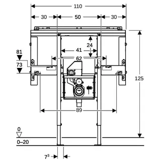 Geberit Duofix Element für One Waschtisch für Wandarmatur, raumhoch B105 – Bild 4