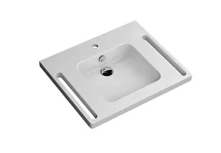 HEWI Waschtisch, Überlauf, eckige Mulde, 650x550mm, 1 HL – Bild 2