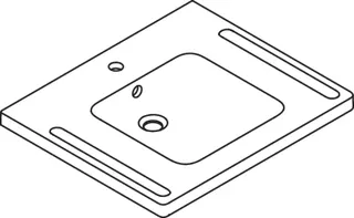 HEWI Waschtisch, Überlauf, eckige Mulde, 650x550mm, 1 HL – Bild 4